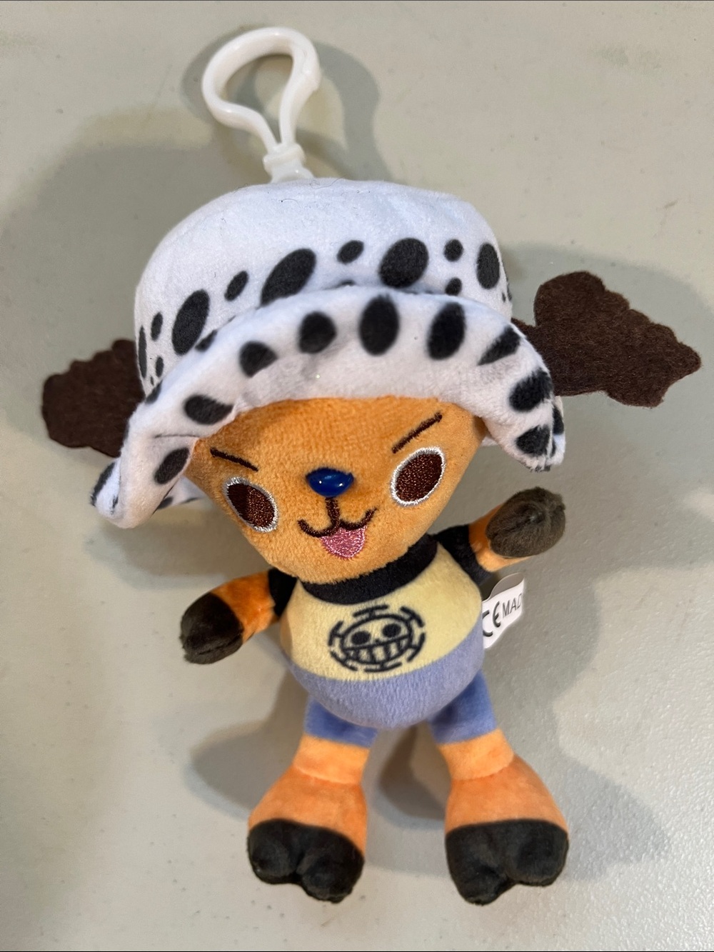 Plush Pirate Reindeer Keychain - Orange, White, Black